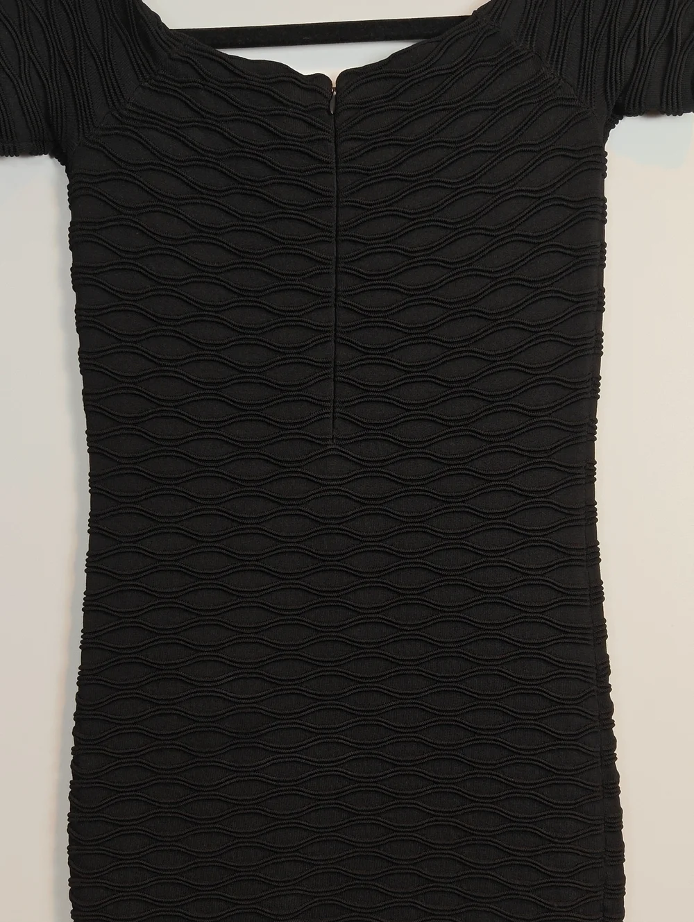 MICHAEL KORS Textured Off-Shoulder Bodycon Dress In Black Size XSmall